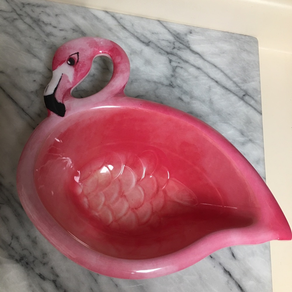Pink Flamingo Melamine Serving Bowl